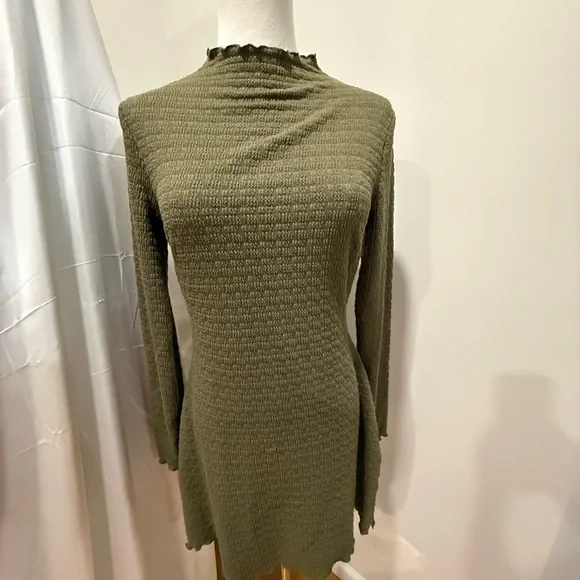 Lulu's Chic Olive Long Sleeve Dress - Picture 2 of 4